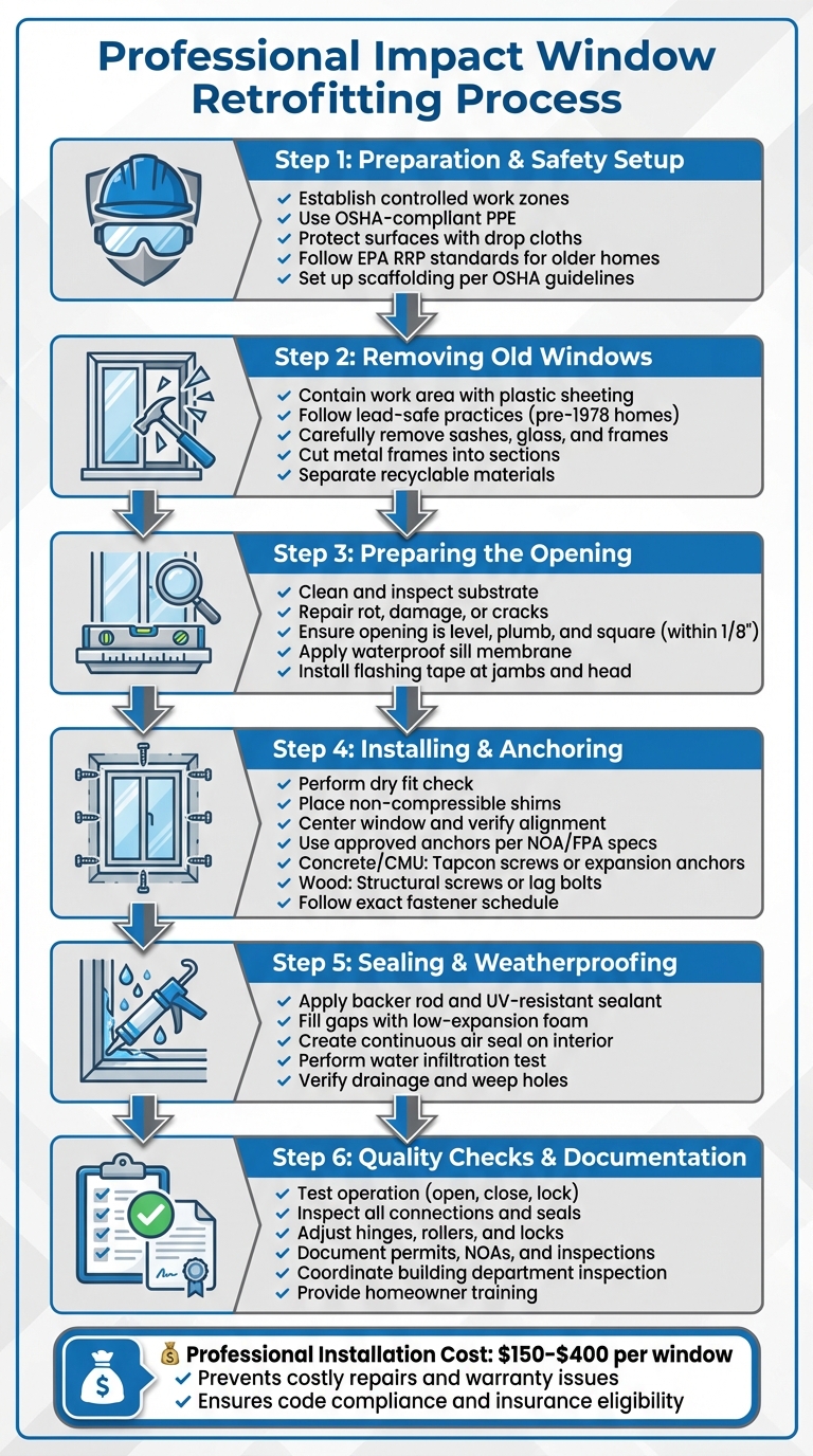 Professional Impact Window Retrofitting Process: 6 Essential Steps