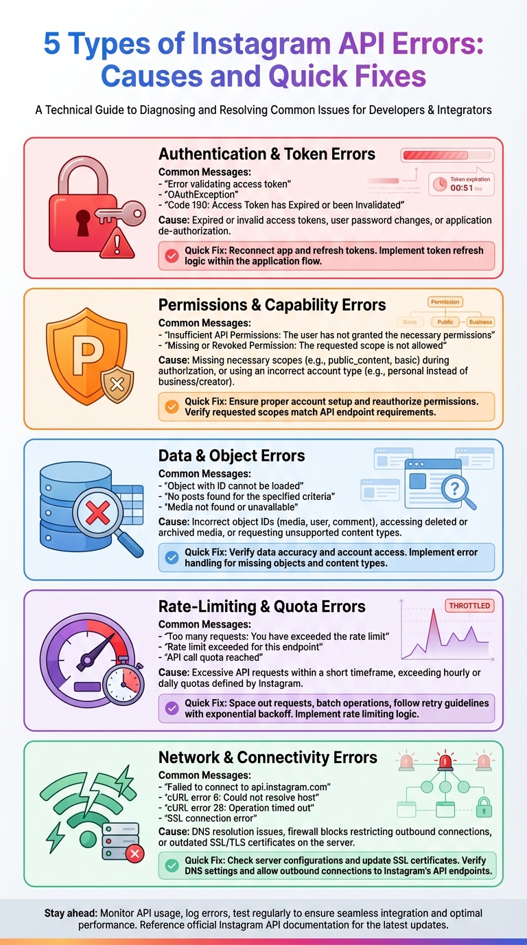 5 Types of Instagram API Errors: Causes and Quick Fixes