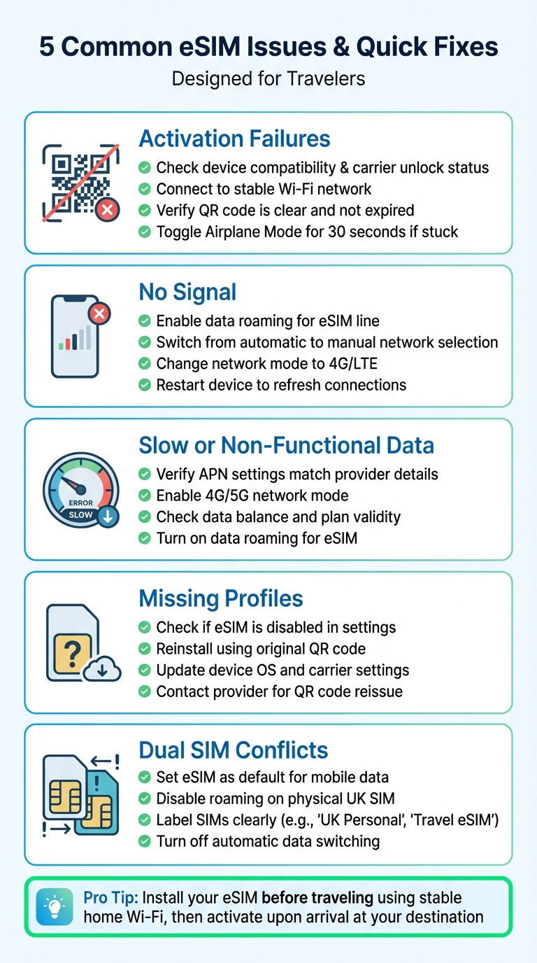 5 Common eSIM Issues and Quick Fix Solutions for Travelers