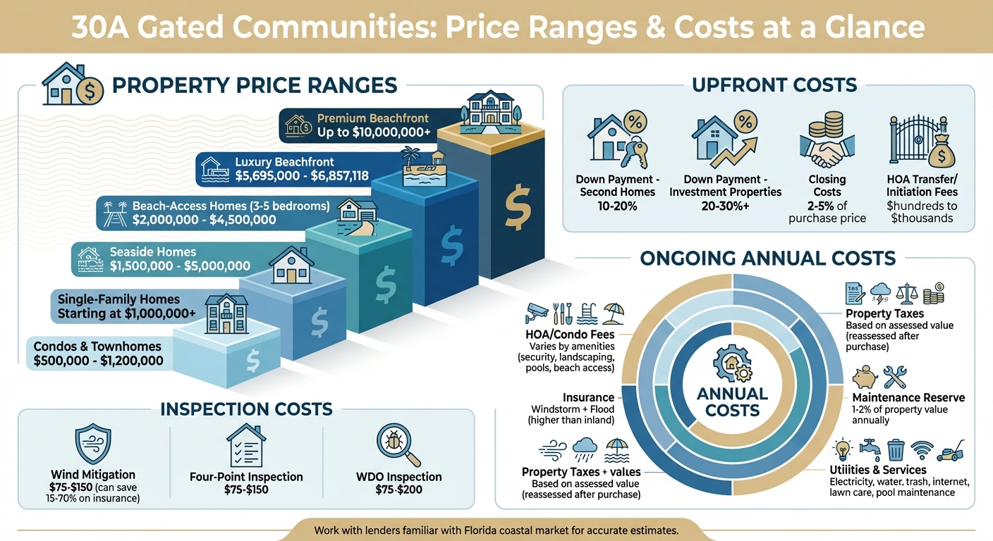 30A Gated Community Home Prices and Costs Guide