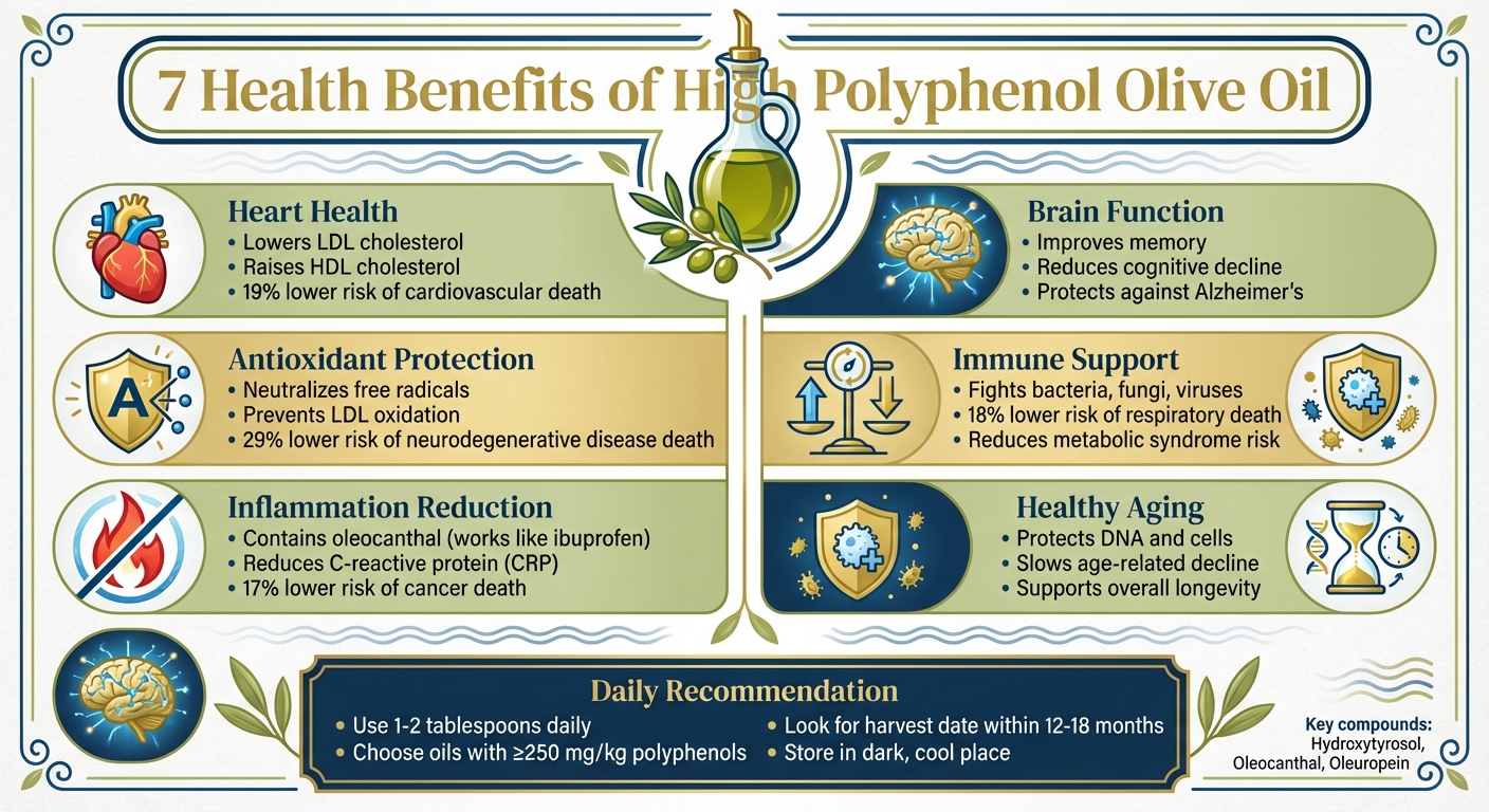 7 Science-Backed Health Benefits of High Polyphenol Olive Oil