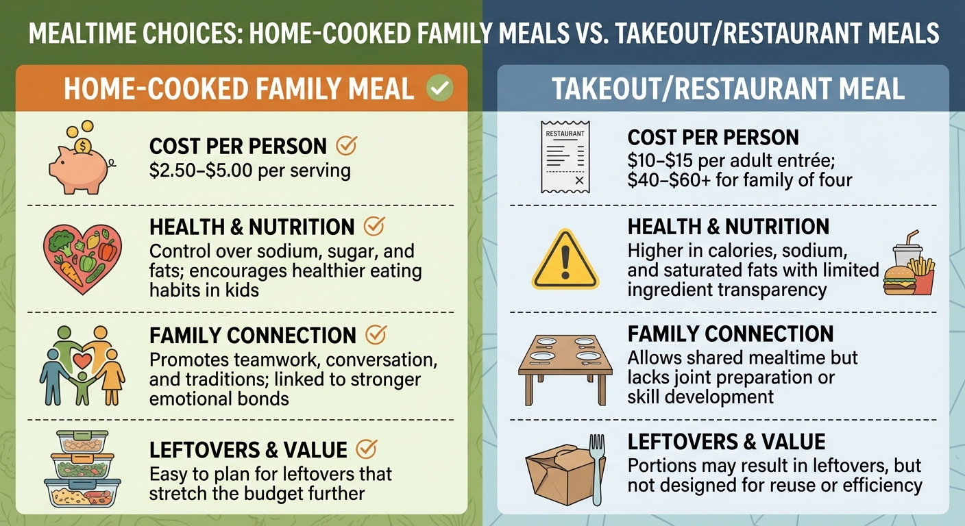 Home-Cooked vs Takeout Meals: Cost, Nutrition & Family Benefits Comparison