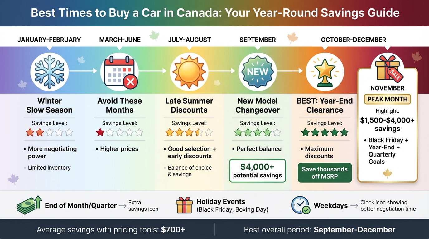 Best Times to Buy a Car in Canada: Monthly Savings Guide