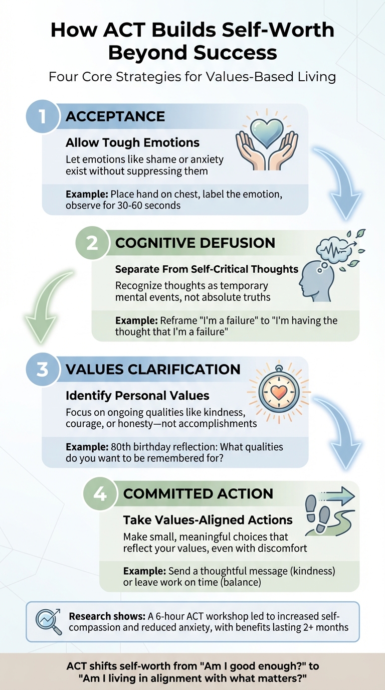 Four Core ACT Strategies for Building Self-Worth Beyond Achievement