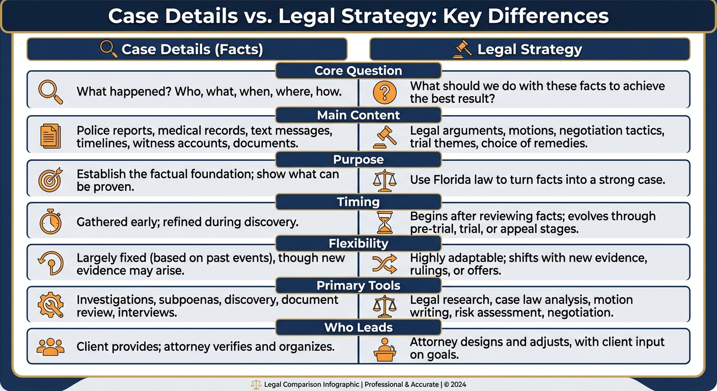 Case Details vs Legal Strategy: Key Differences in Florida Law