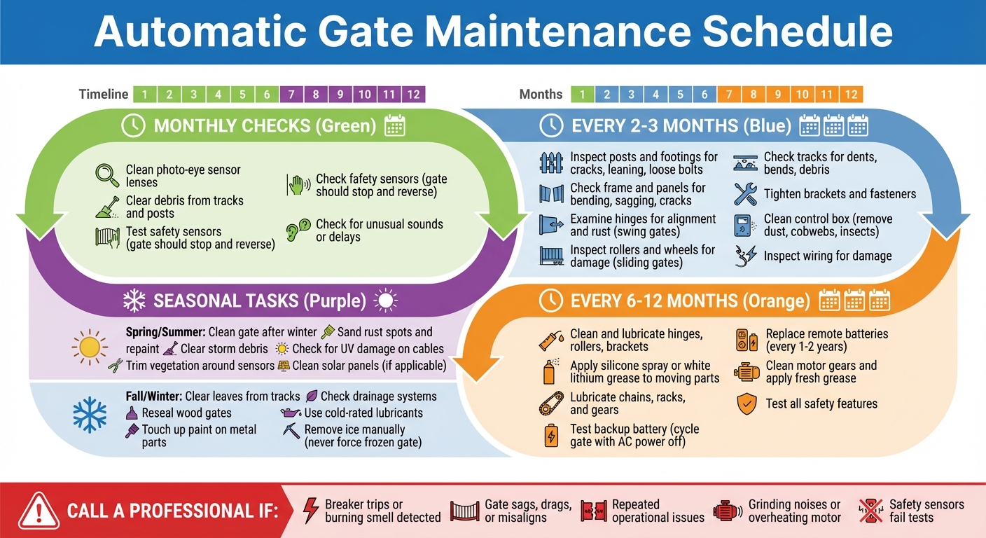 Automatic Gate Maintenance Schedule and Checklist