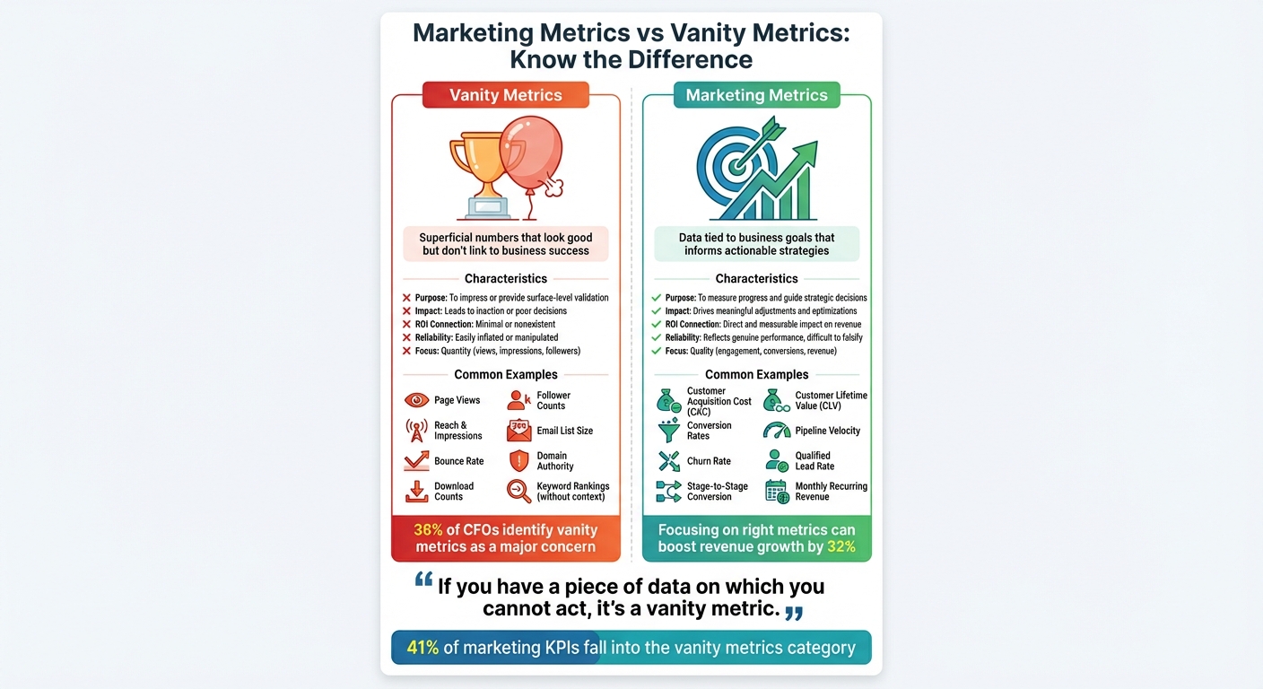 Marketing Metrics vs Vanity Metrics: Key Differences and Examples