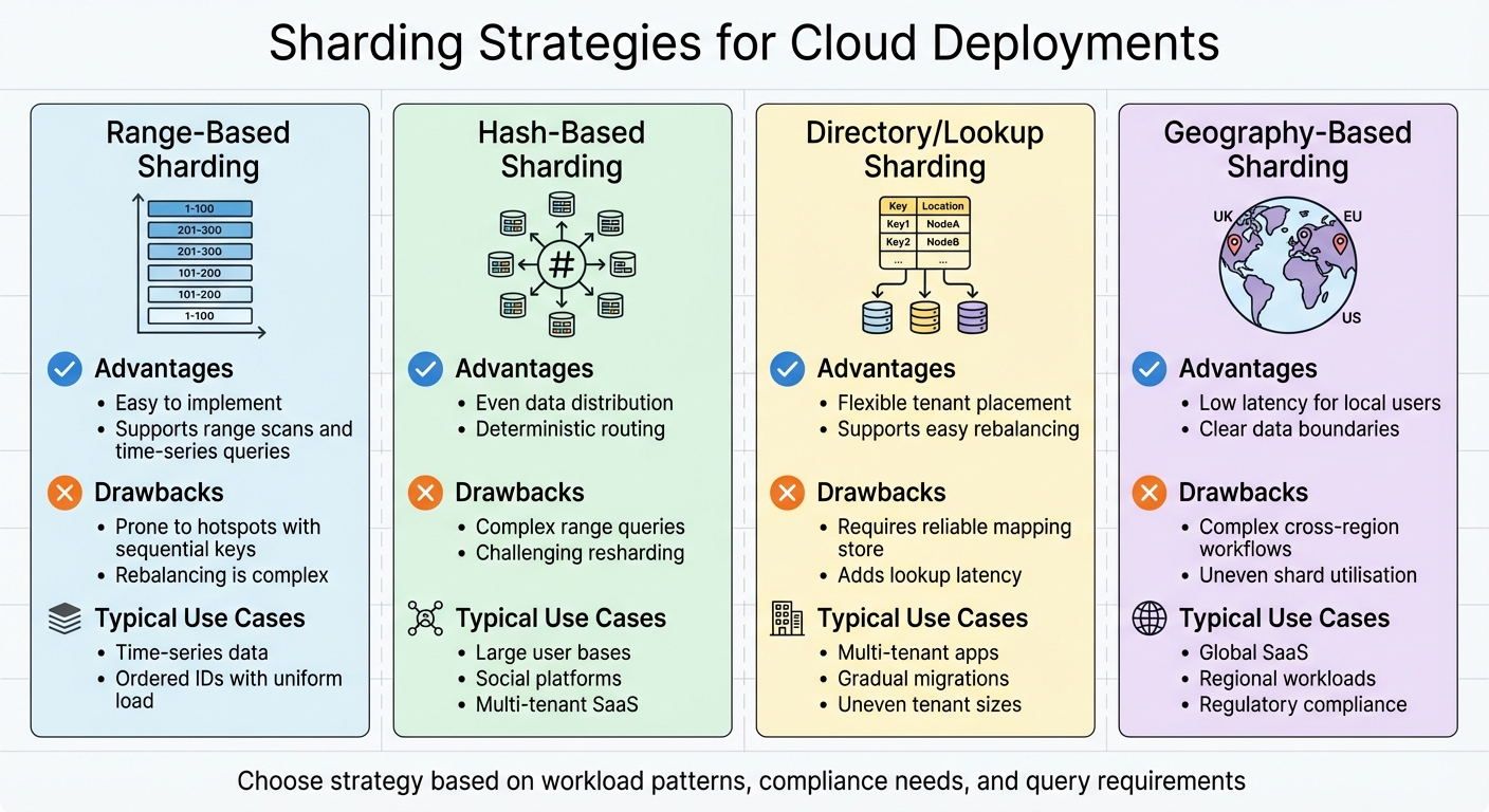 Comparison of Database Sharding Strategies for Cloud Environments