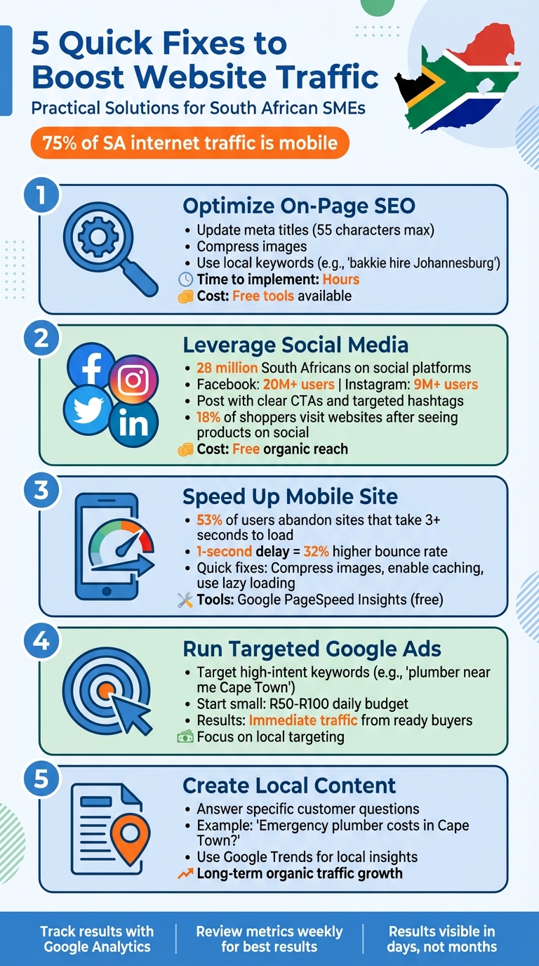 5 Quick Fixes to Boost Website Traffic for South African SMEs