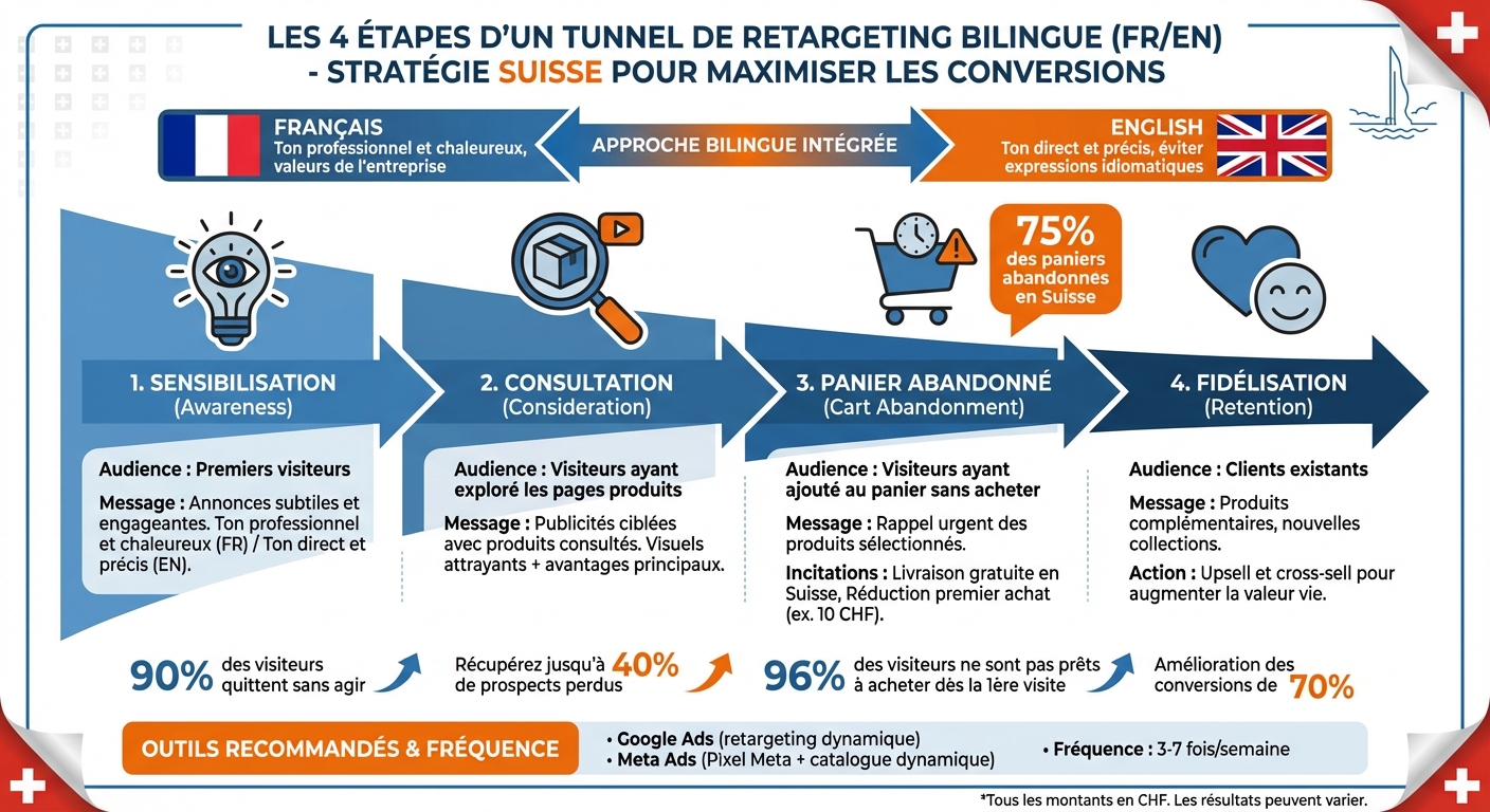 Les 4 étapes d'un tunnel de retargeting efficace FR/EN
