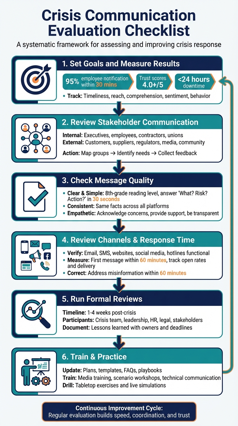6-Step Crisis Communication Evaluation Framework