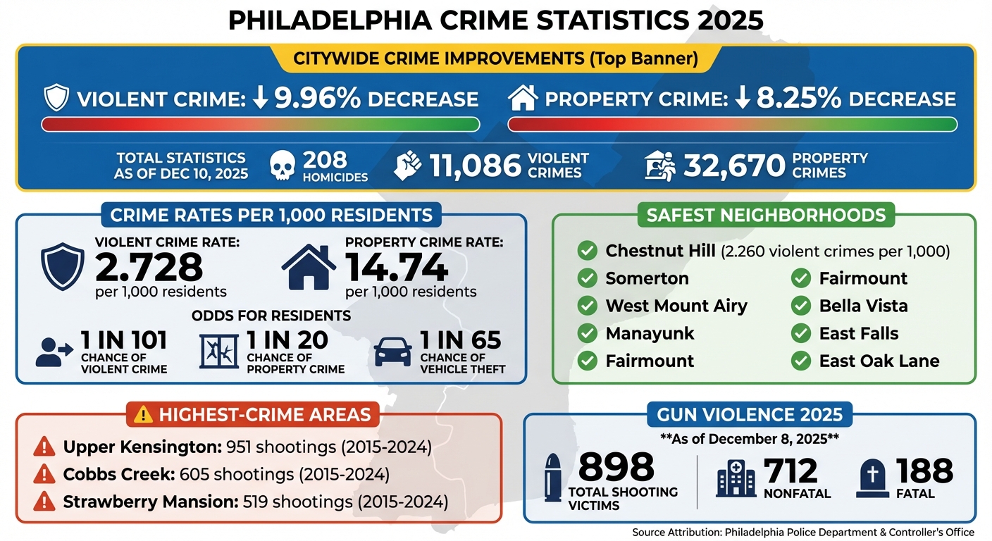 Philadelphia Crime Statistics 2025: Safety by Neighborhood Comparison