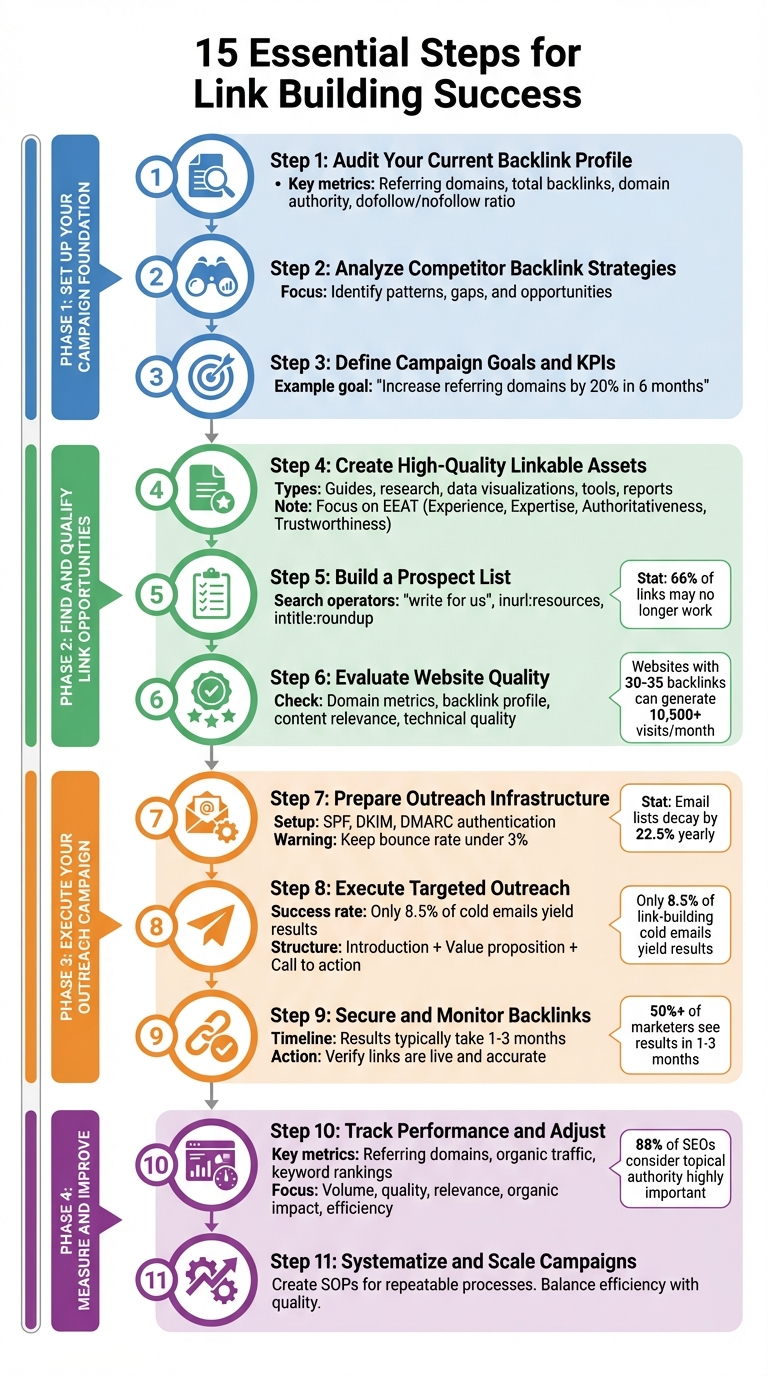 15-Step Link Building Campaign Checklist: From Audit to Optimization