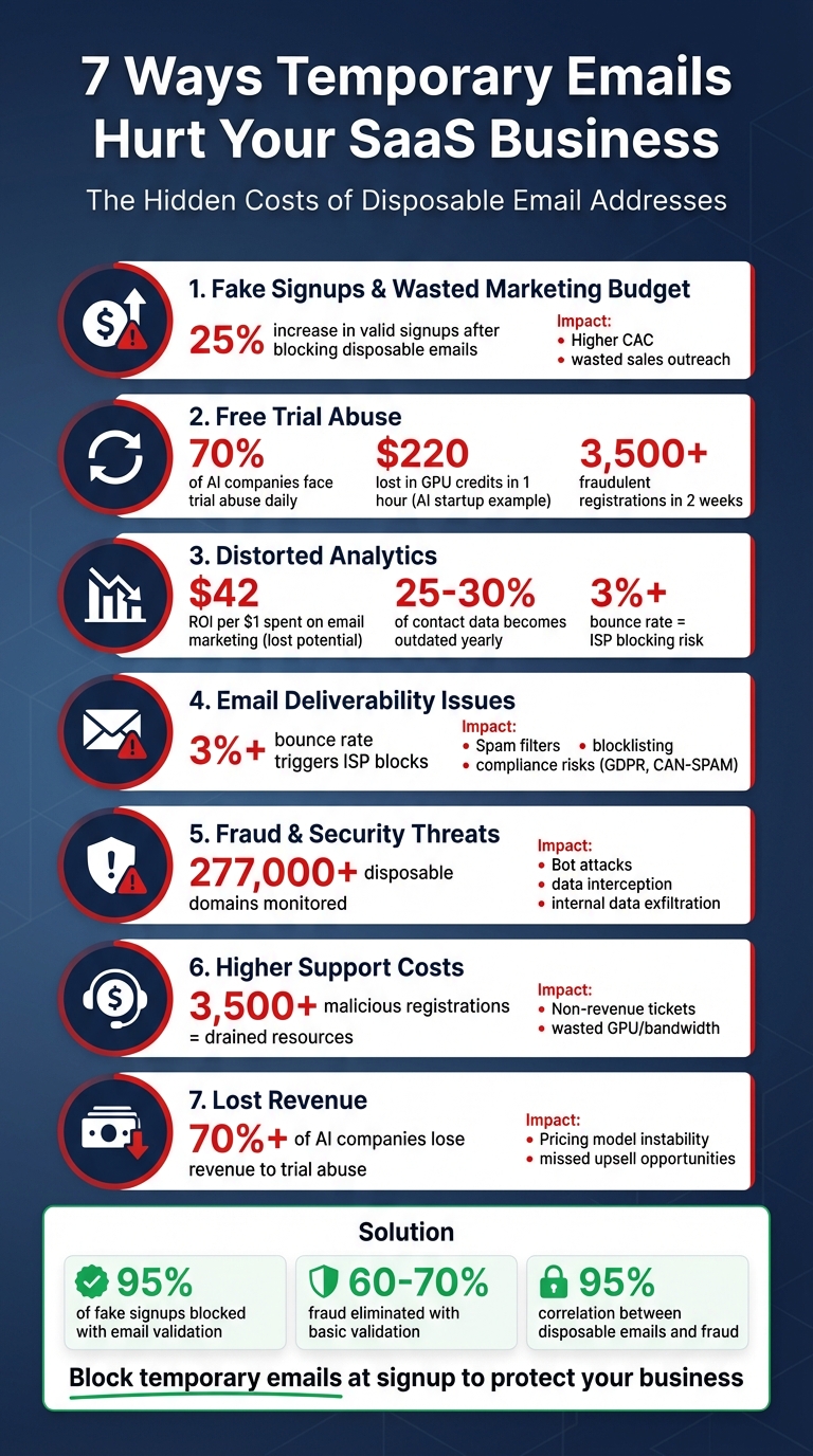 7 Ways Temporary Emails Hurt SaaS Businesses: Key Statistics and Impact
