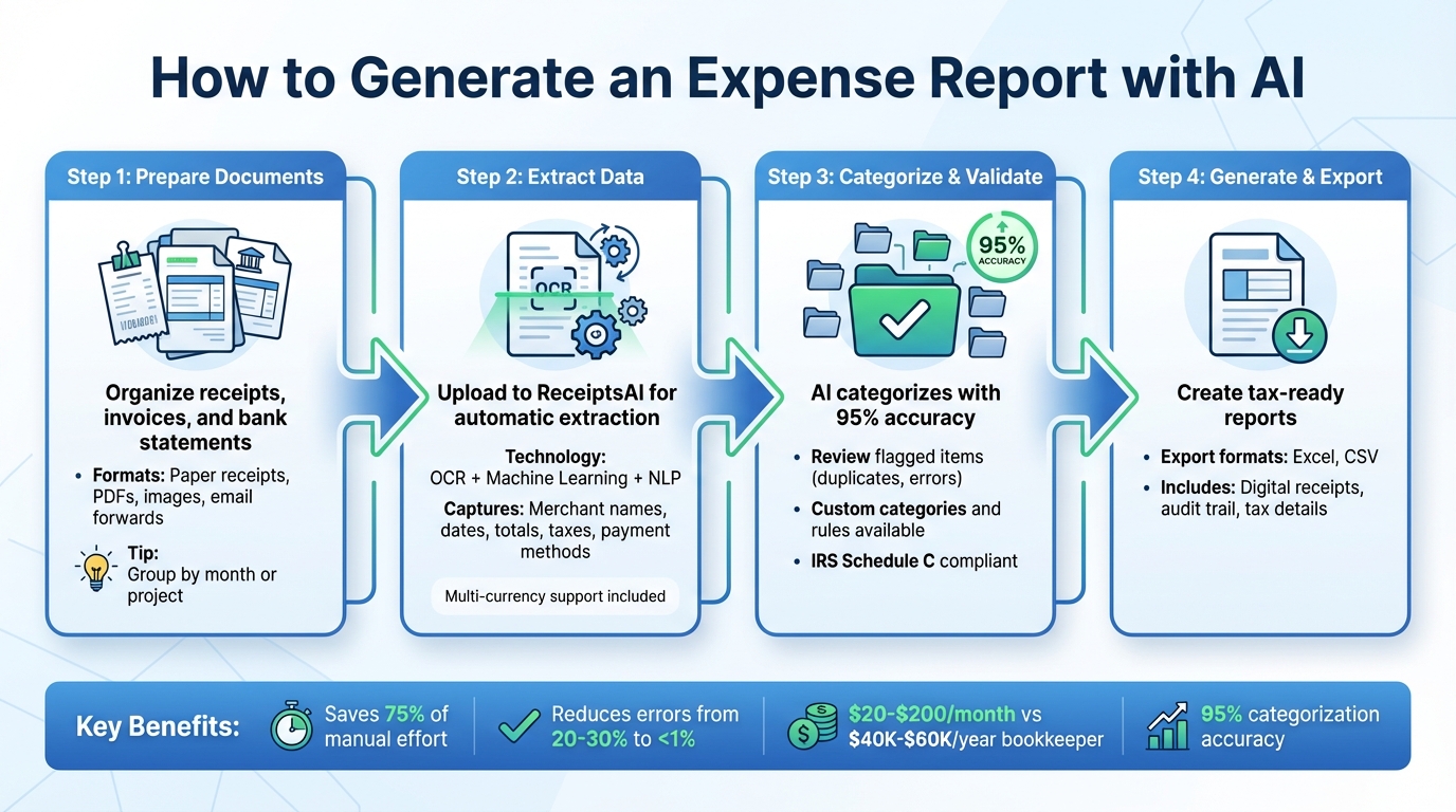 4-Step Process to Generate AI-Powered Expense Reports