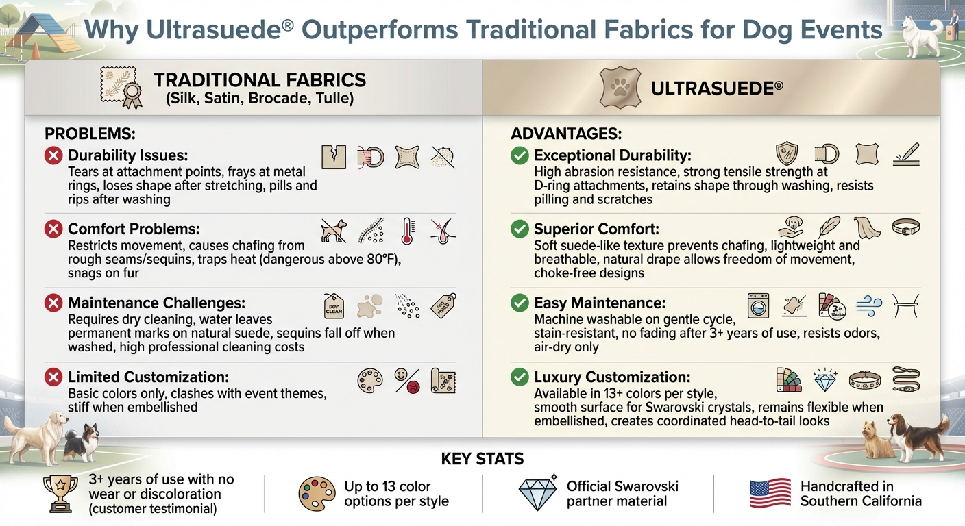 Ultrasuede vs Traditional Fabrics for Dog Event Gear Comparison