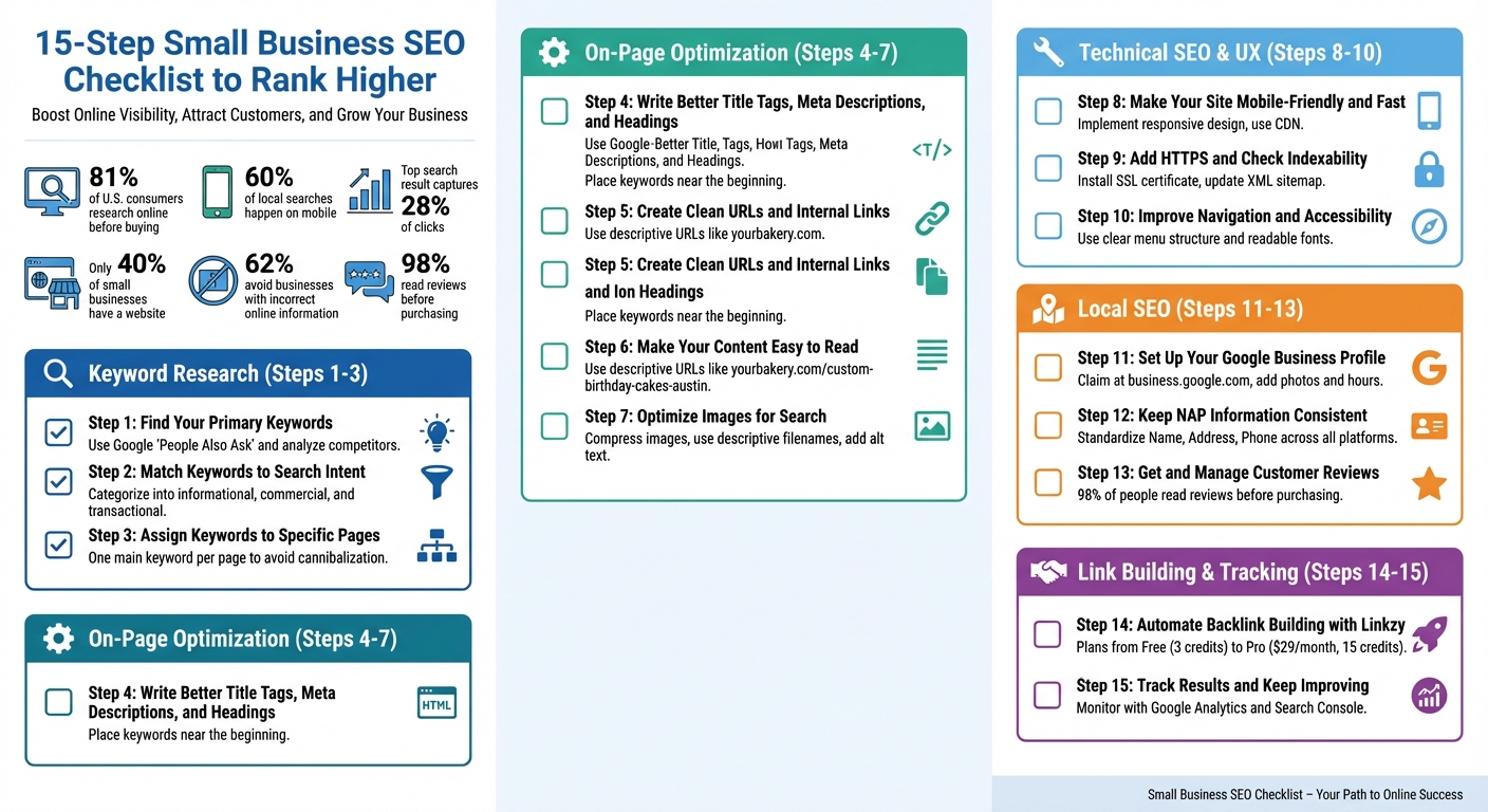 15-Step Small Business SEO Checklist for Higher Rankings