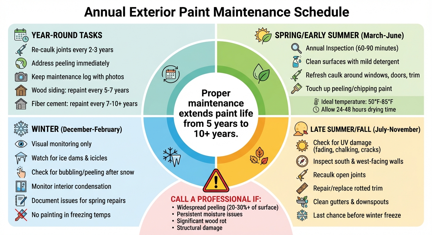 Annual Exterior Paint Maintenance Schedule by Season