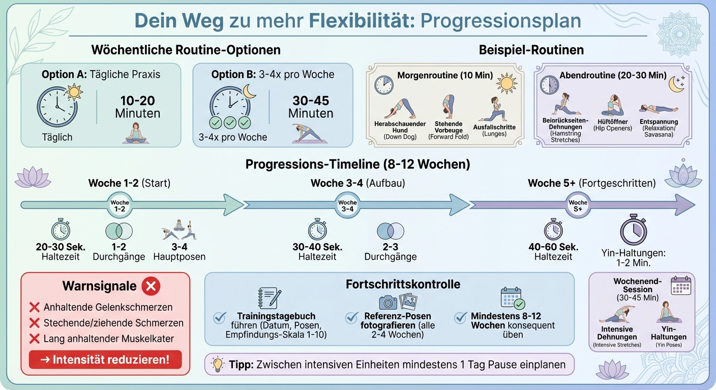 Yoga Flexibilitätstraining: Wochenplan und Progression für Anfänger bis Fortgeschrittene