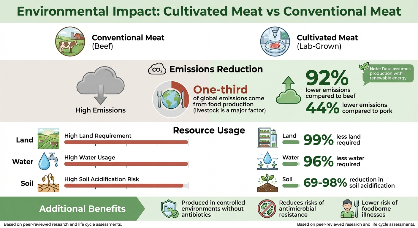 Environmental Impact of Cultivated Meat vs Conventional Meat Production