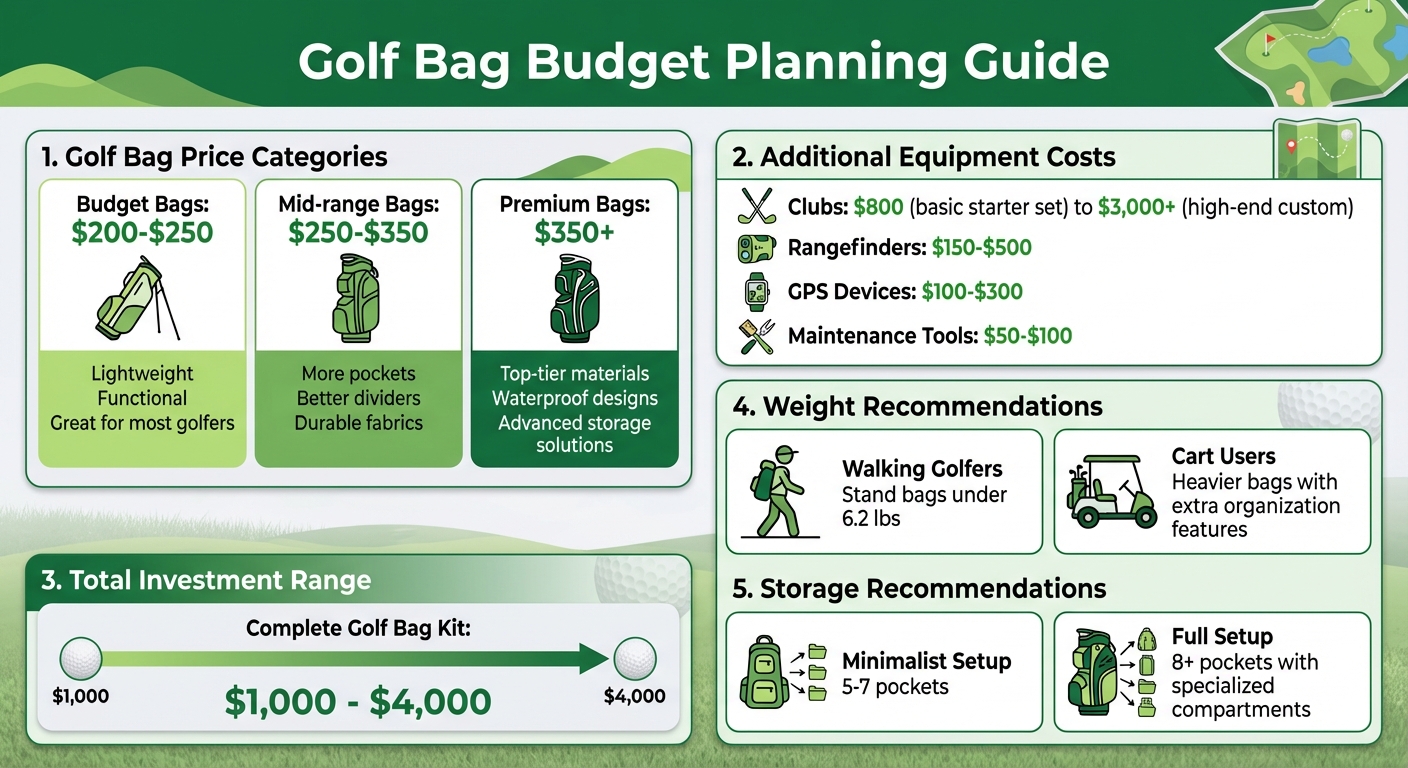 Golf Bag Budget Planning Guide: Costs and Features by Category