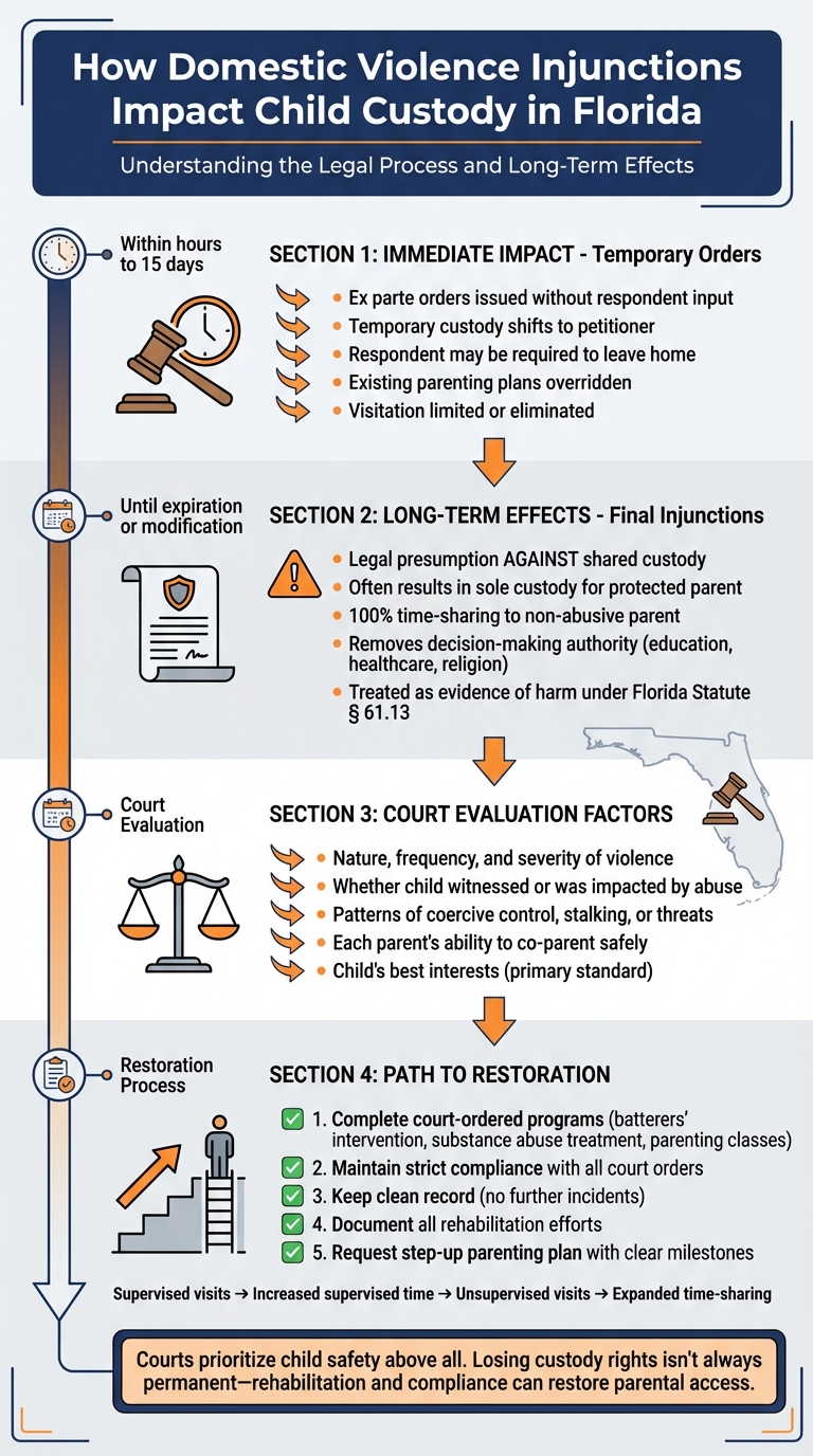 How Domestic Violence Injunctions Impact Child Custody in Florida