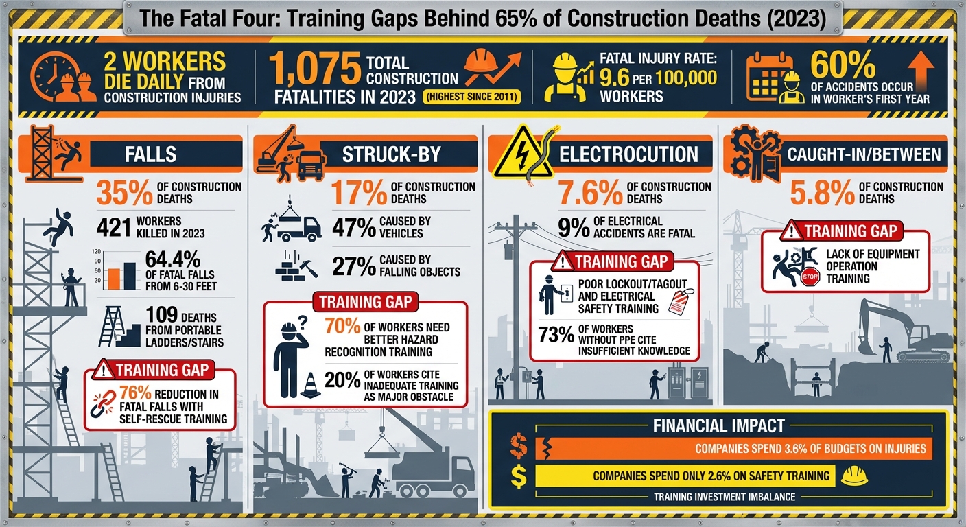 OSHA Fatal Four Construction Hazards: 2023 Statistics and Training Gaps