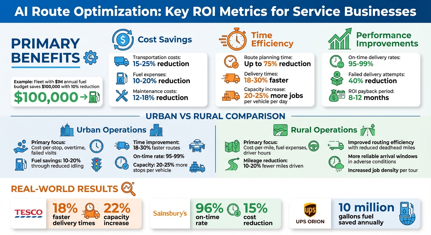 AI Route Optimization ROI Statistics and Cost Savings for Service Businesses