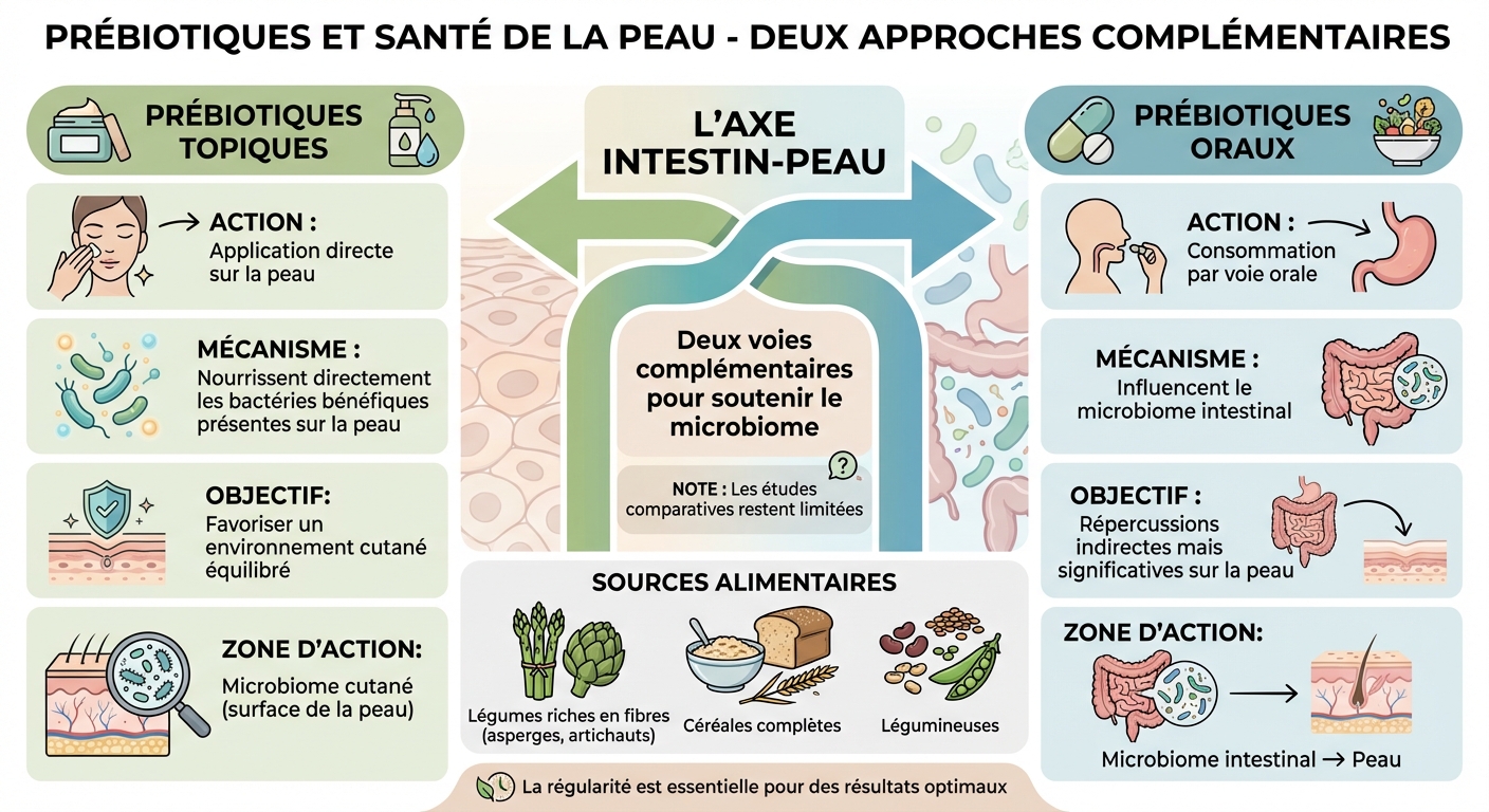 Prébiotiques topiques vs oraux : deux approches pour la santé de la peau