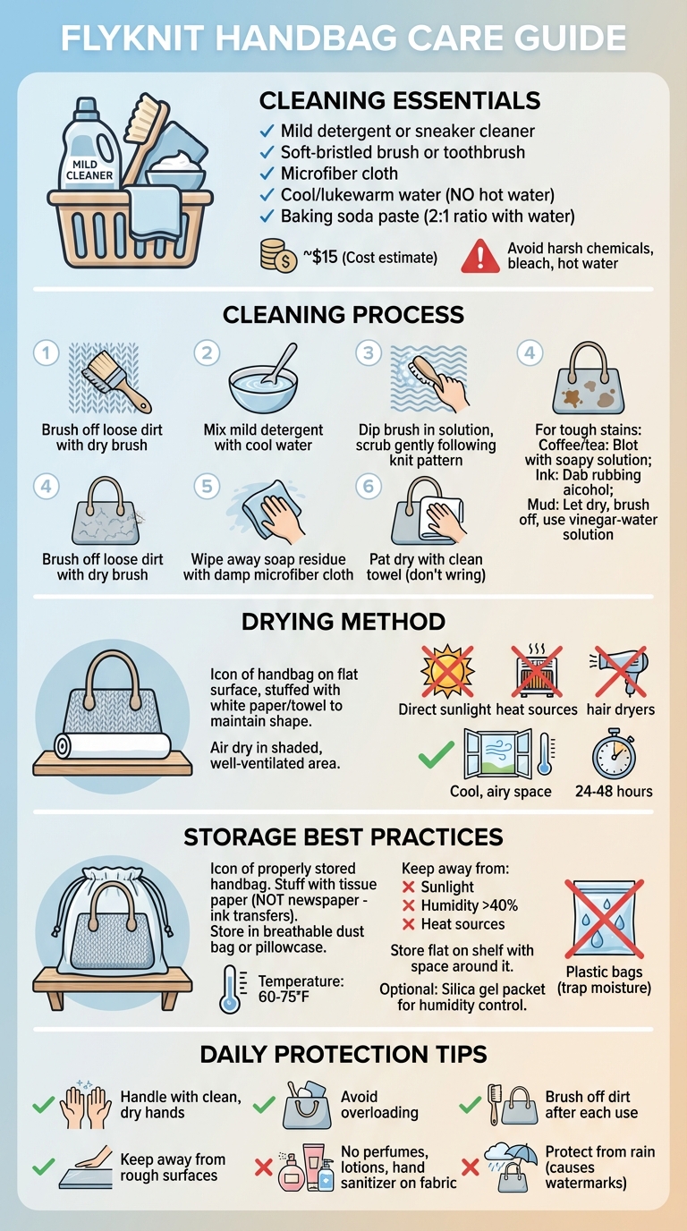 Complete Flyknit Handbag Care Guide: Cleaning, Drying, and Storage Steps