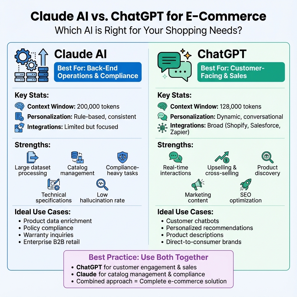 Claude AI vs ChatGPT for E-Commerce: Feature Comparison Chart
