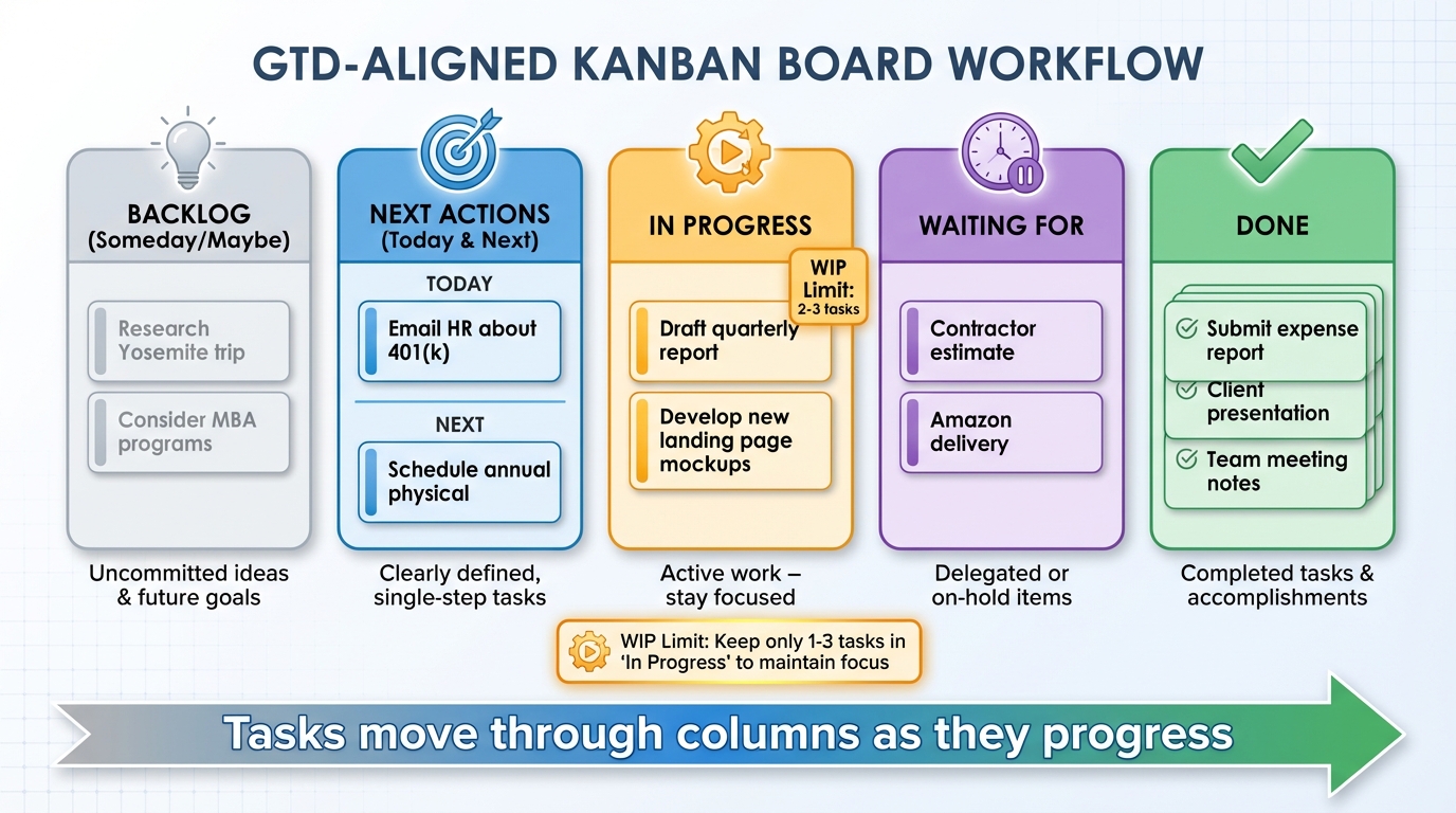 How to Set Up a Kanban Board with GTD Workflow