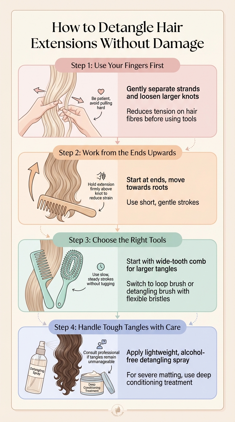 4-Step Process to Detangle Hair Extensions Without Damage