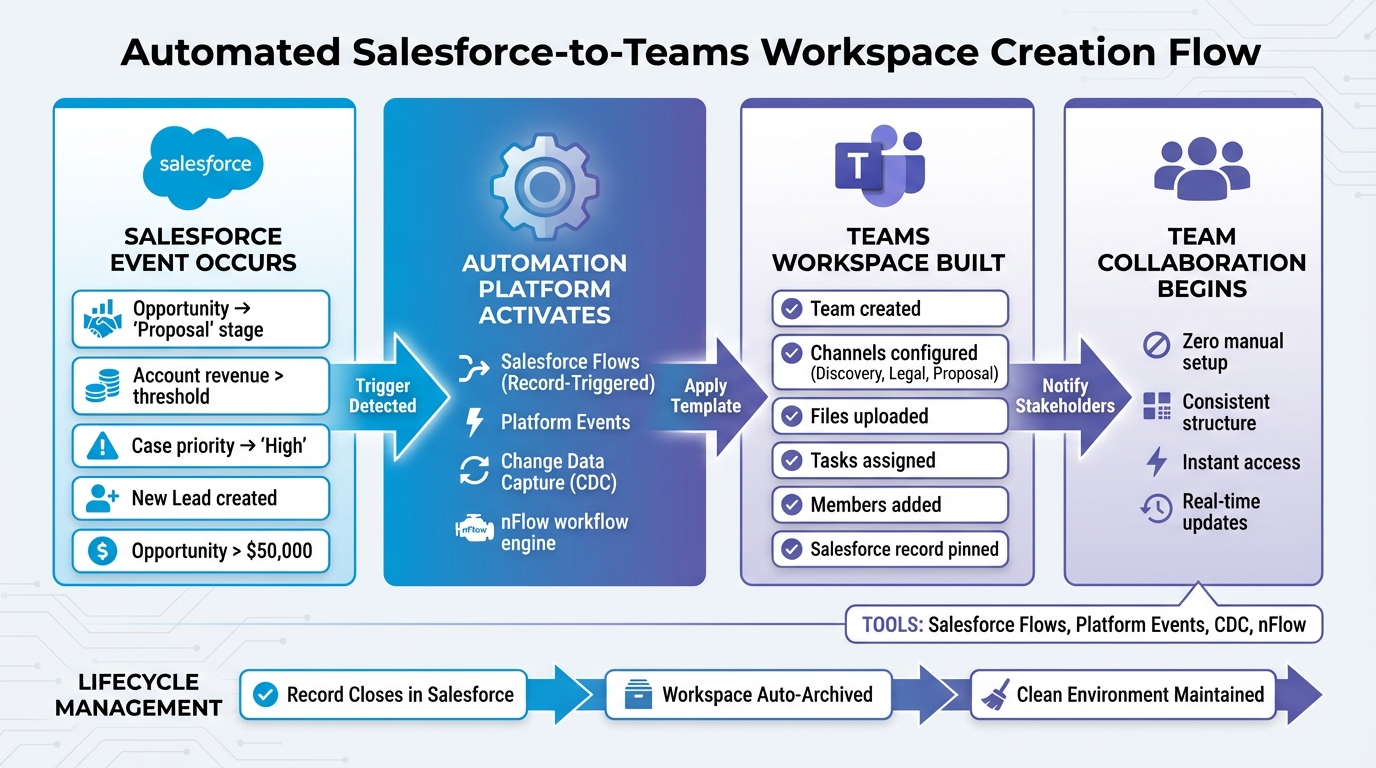 How Salesforce Events Auto-Create Microsoft Teams Workspaces - Automated Workflow Process