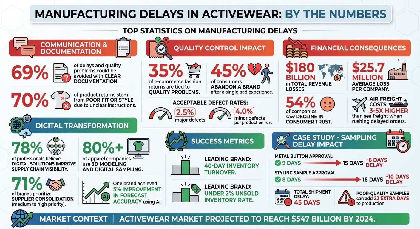 Manufacturing Delays: Key Statistics and Impact on Activewear Production
