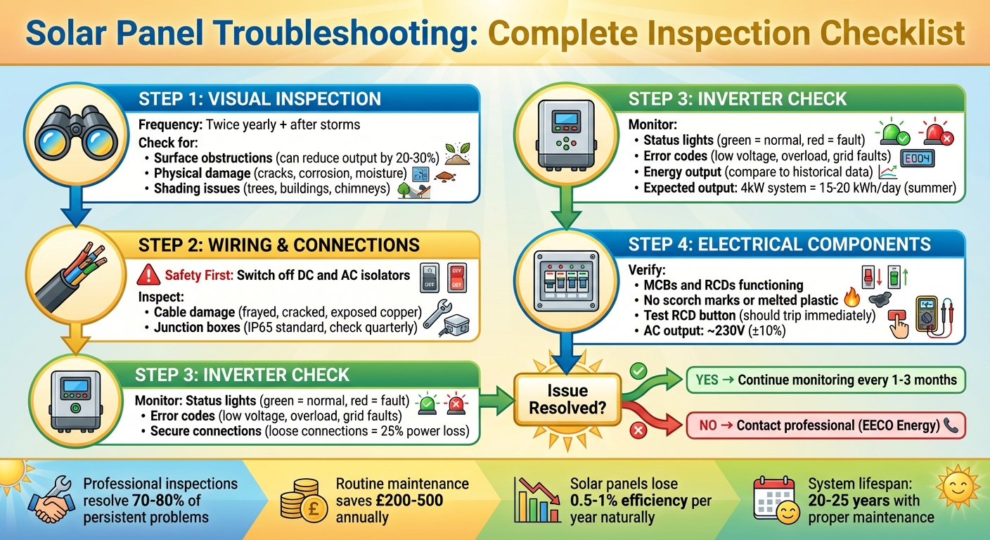 Solar Panel Troubleshooting Checklist: Step-by-Step Inspection Guide