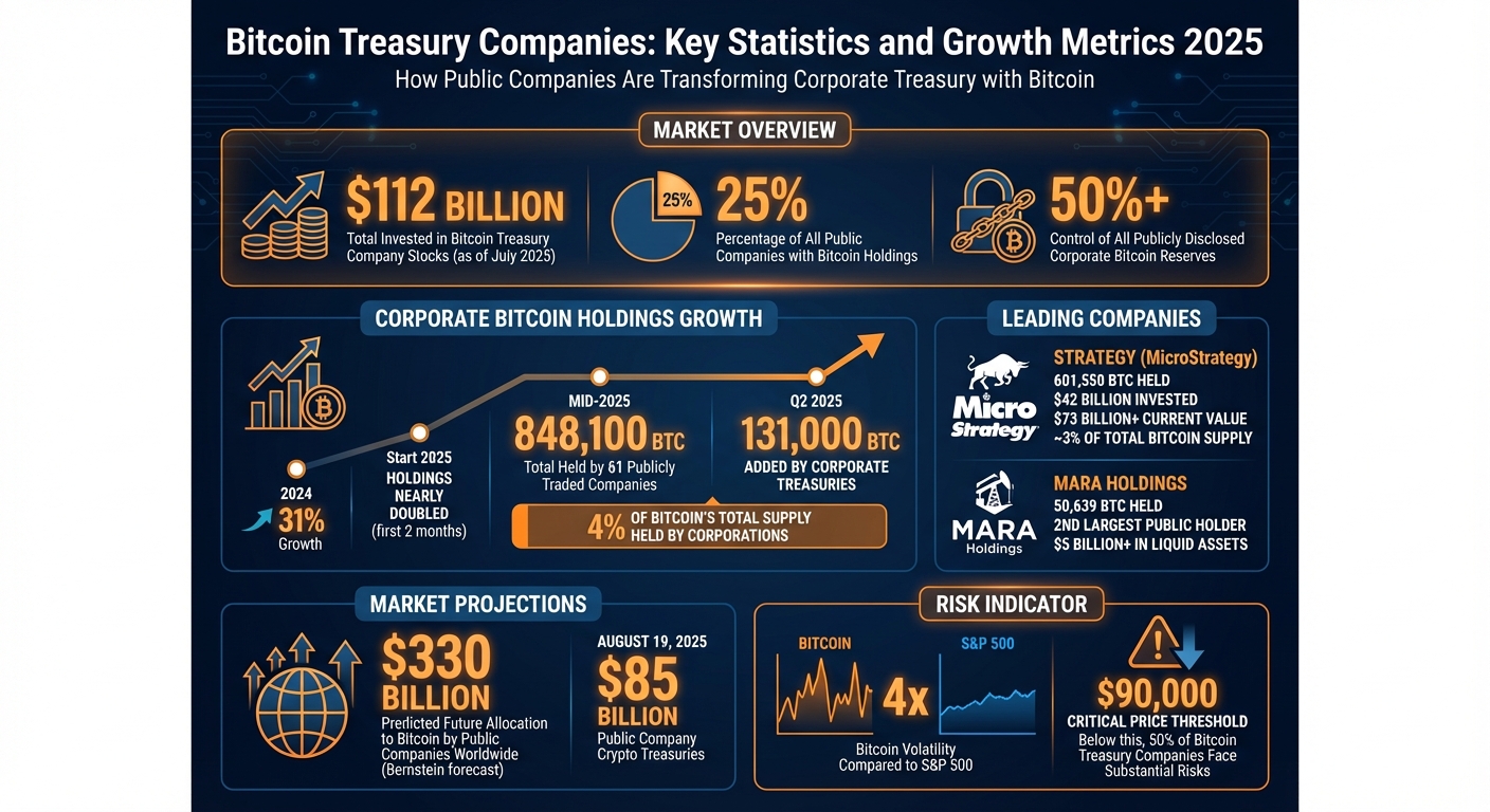 Bitcoin Treasury Companies: Key Statistics and Growth Metrics 2025