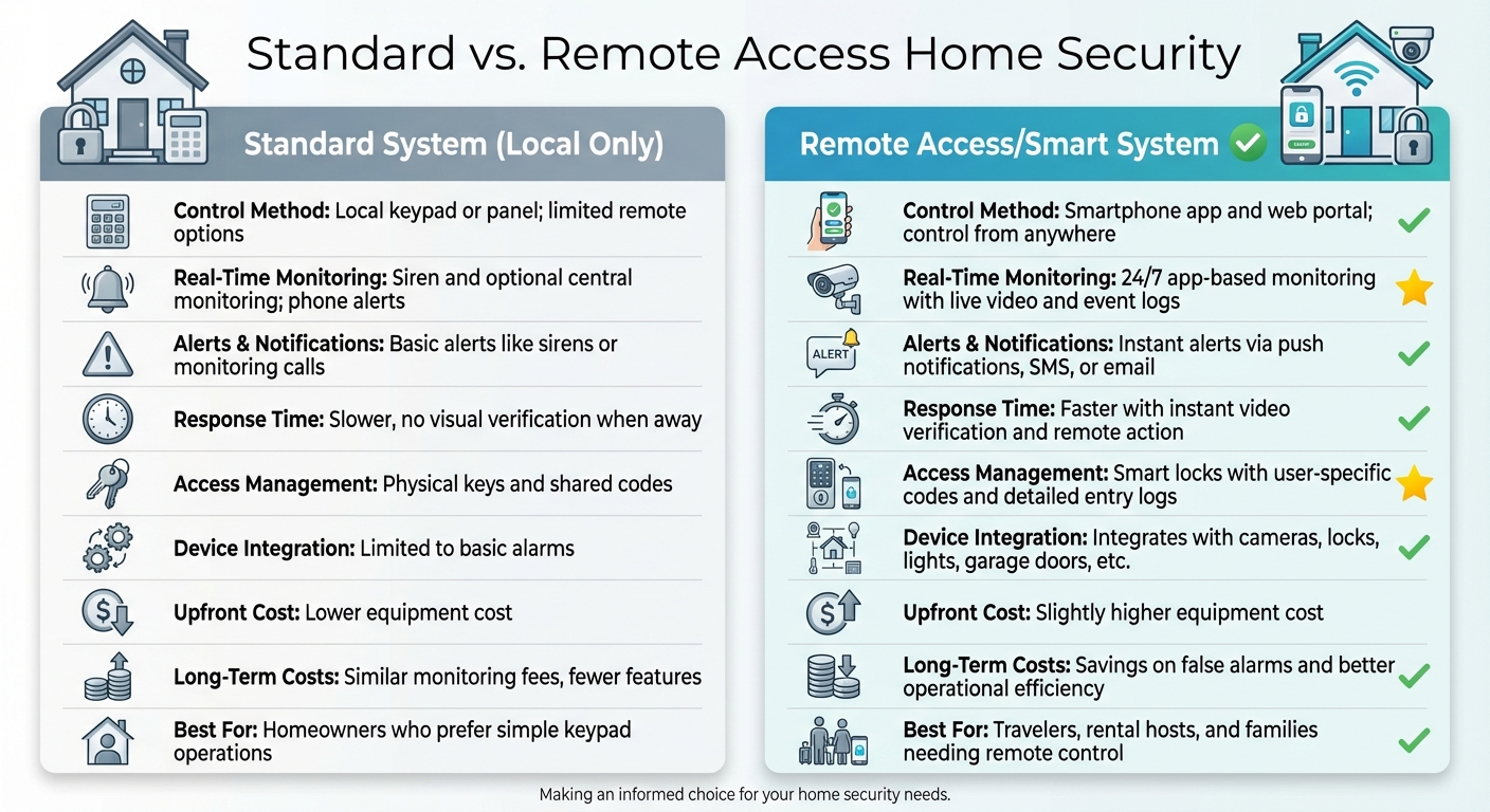 Standard vs Remote Access Home Security Systems Comparison