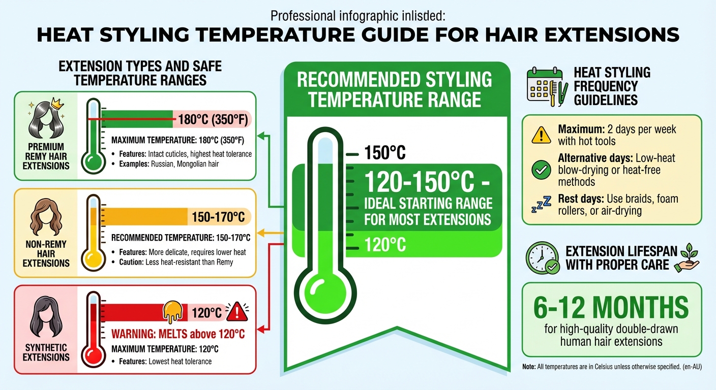 Heat Styling Temperature Guide for Different Hair Extension Types