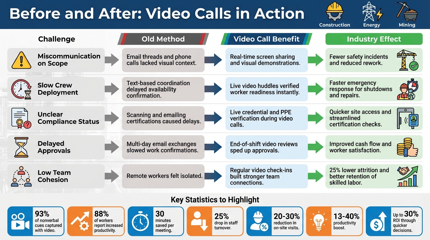 Before and After Video Calls Transform Remote Job Coordination