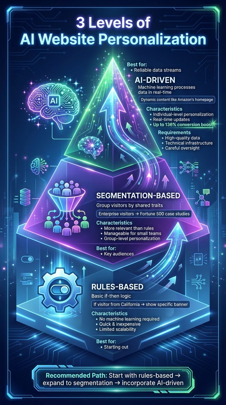 3 Levels of AI Website Personalization: From Rules-Based to AI-Driven
