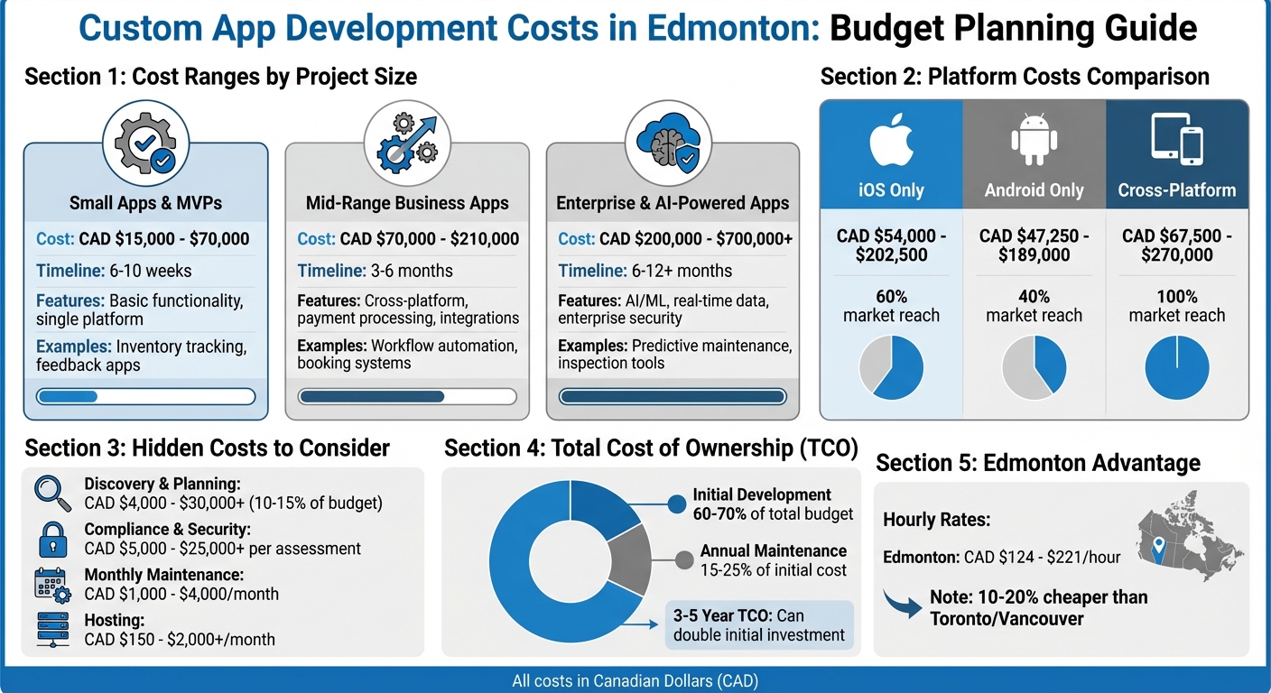 Custom App Development Cost Ranges in Edmonton by Project Type