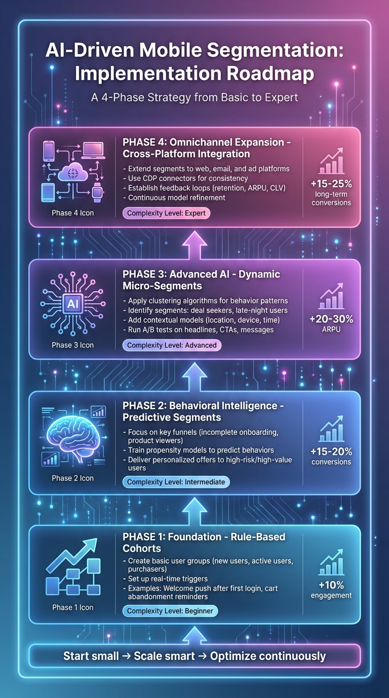 4-Phase Implementation Strategy for AI-Driven Mobile Segmentation