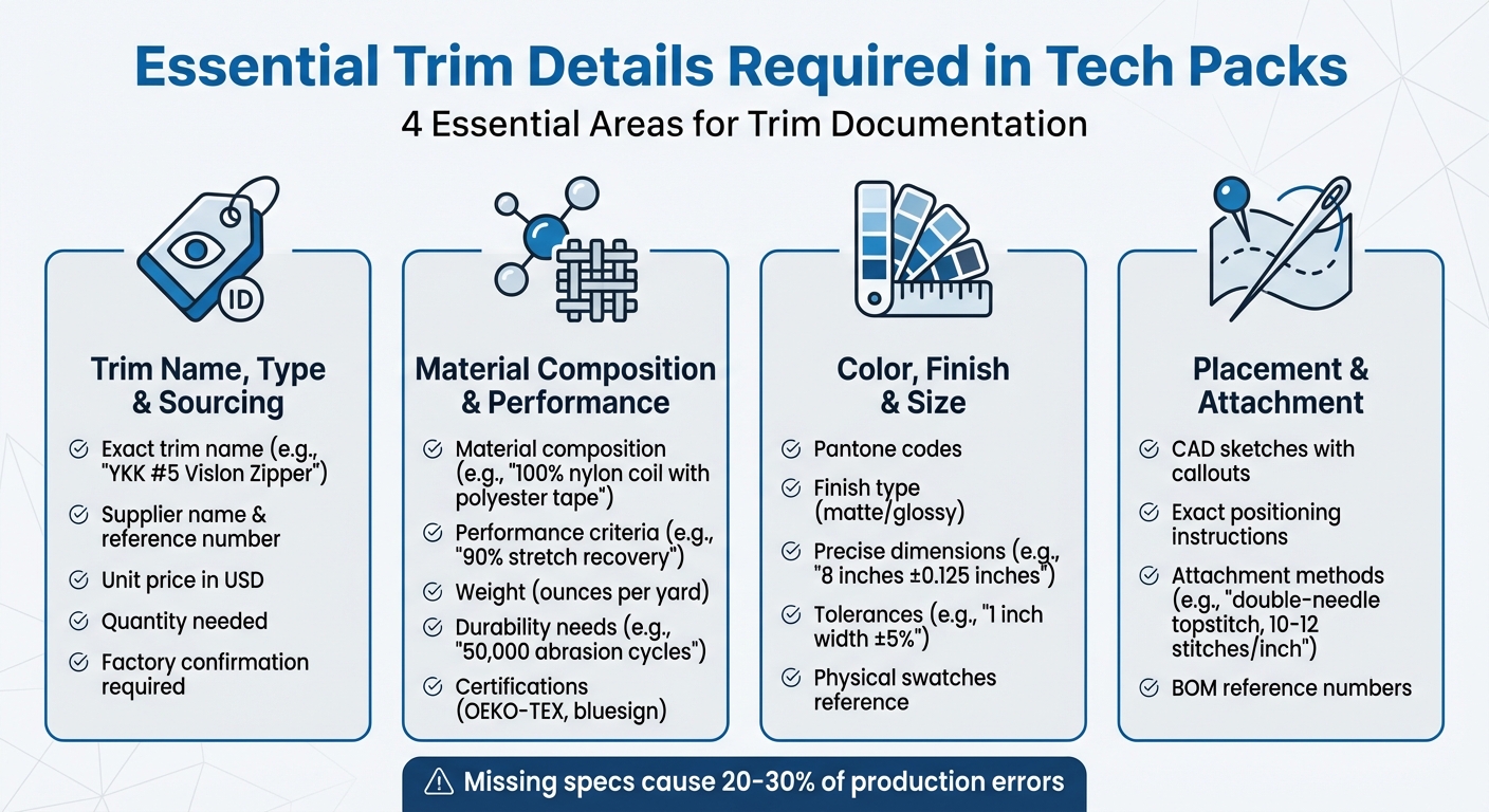 Essential Trim Details Required in Tech Packs for Activewear Production