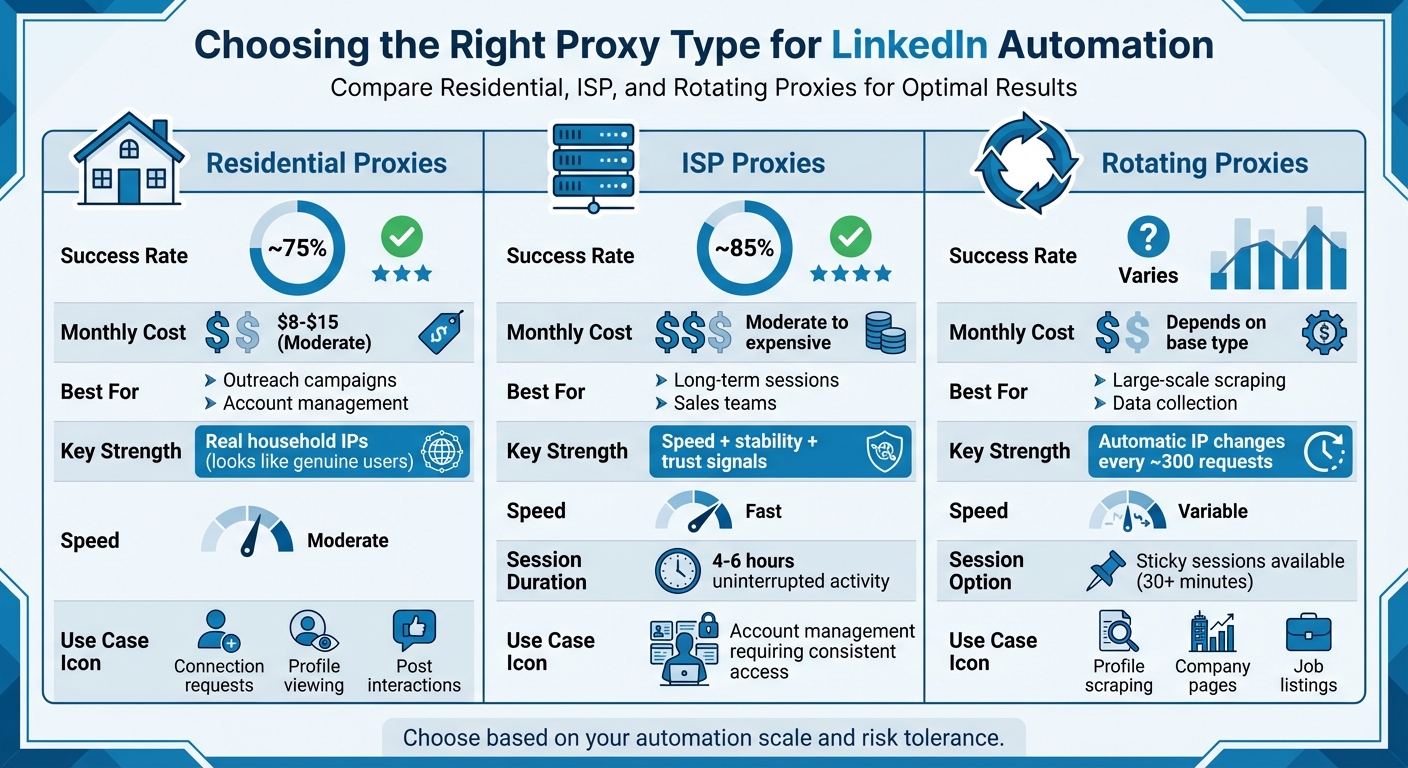 LinkedIn Proxy Types Comparison: Success Rates, Costs, and Best Use Cases