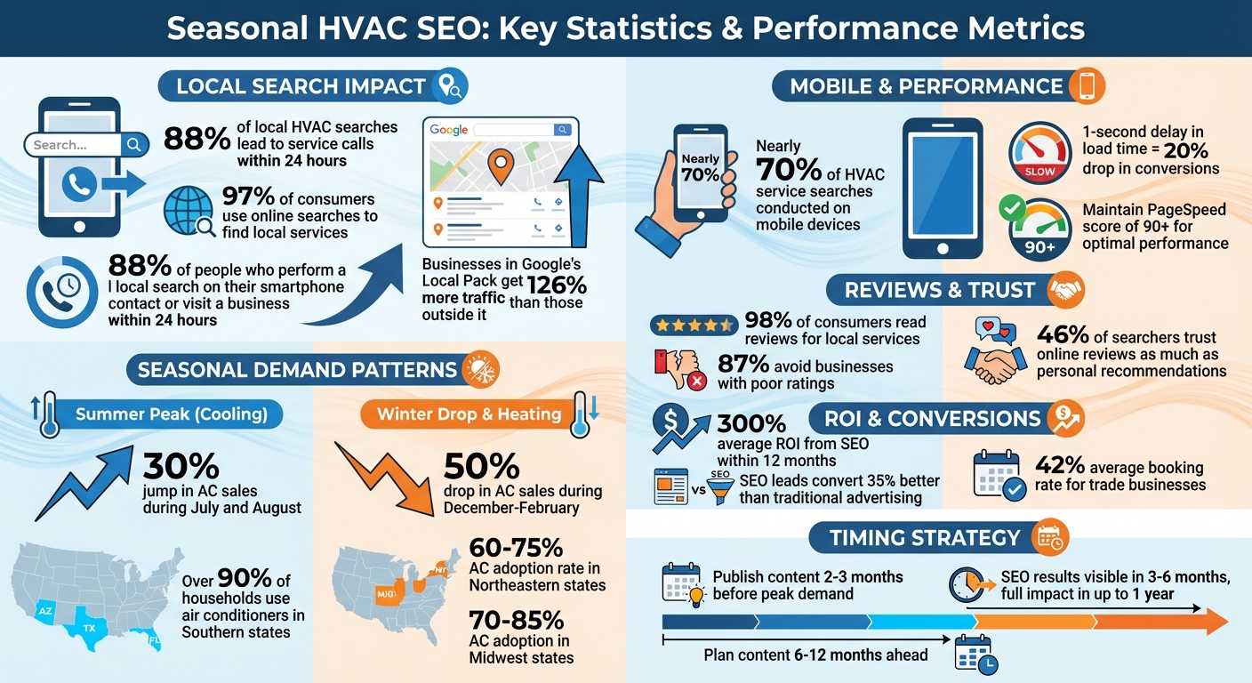 HVAC Seasonal SEO Statistics and Performance Metrics