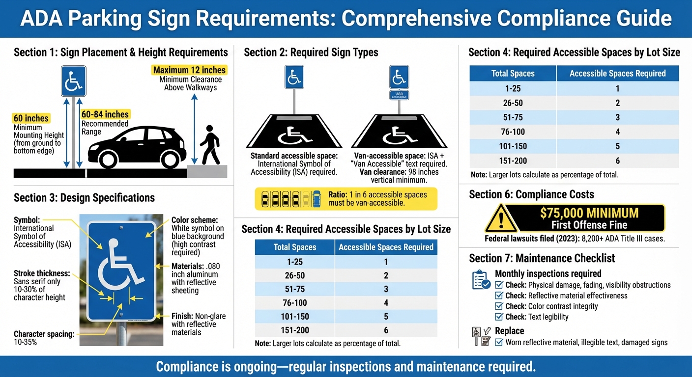 ADA Parking Sign Requirements: Height, Design, and Space Allocation Guide