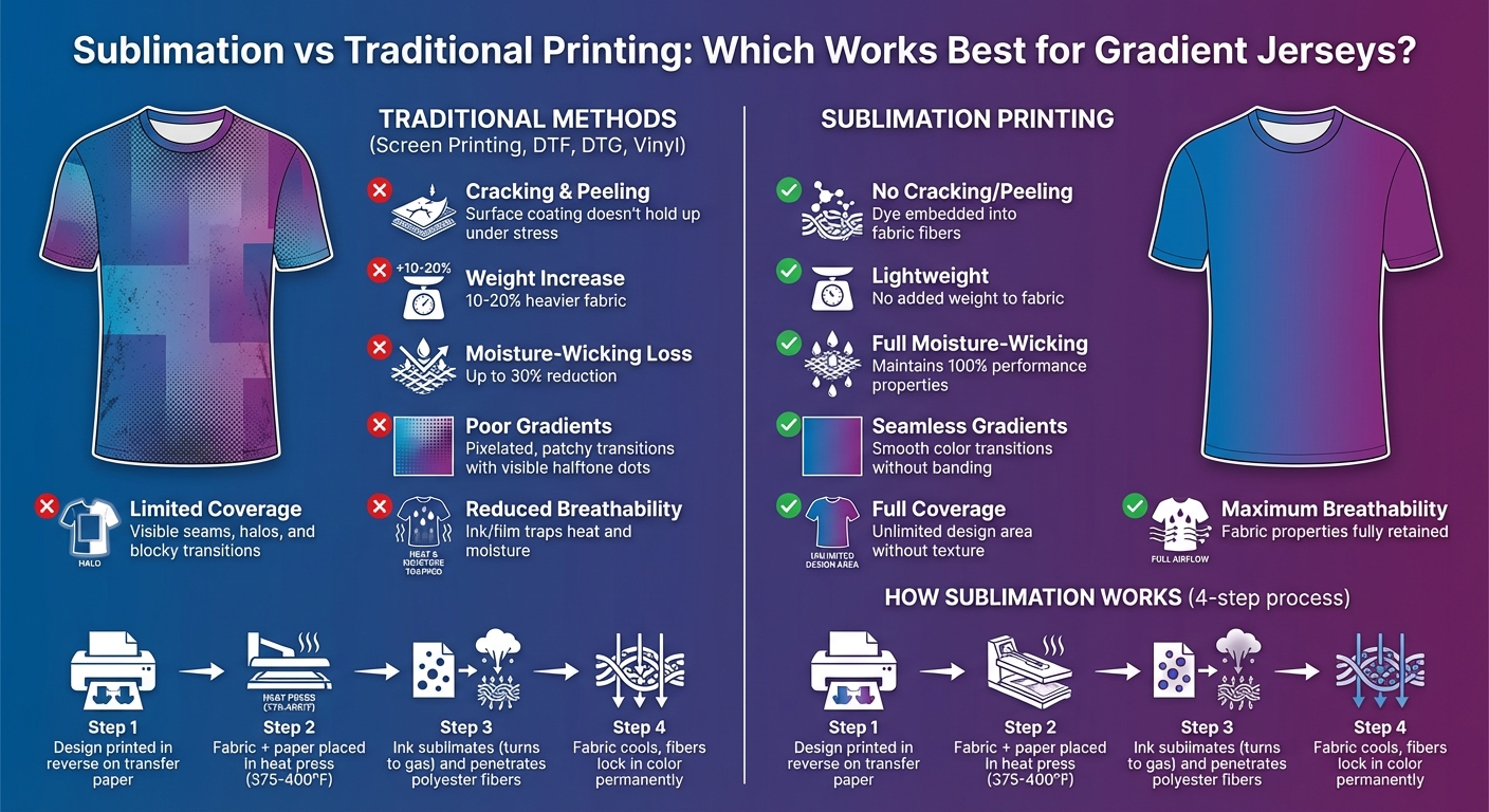 Sublimation vs Traditional Printing Methods for Gradient Jerseys