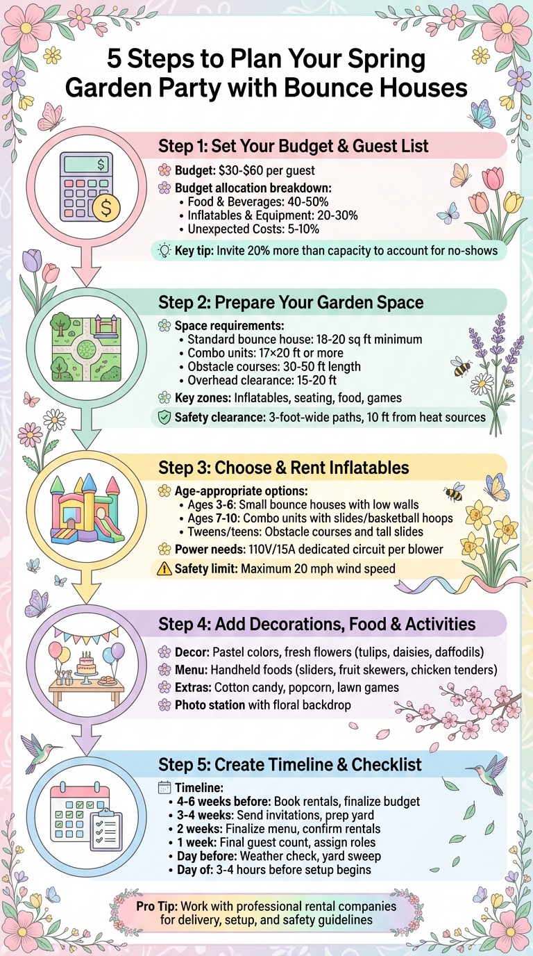 5-Step Guide to Planning a Spring Garden Party with Bounce Houses