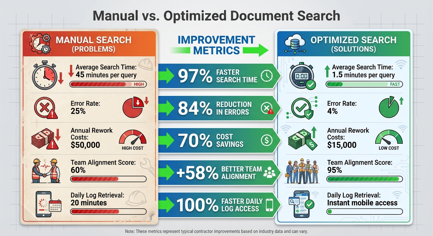 Manual vs Optimized Document Search: Time Savings and Cost Reduction for Construction Teams